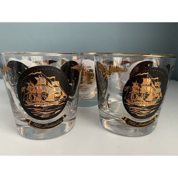 Vintage Libbey Americana Rocks Glass Paul Revere Old Ironsides Monticello 24K - Picture 4 of 16